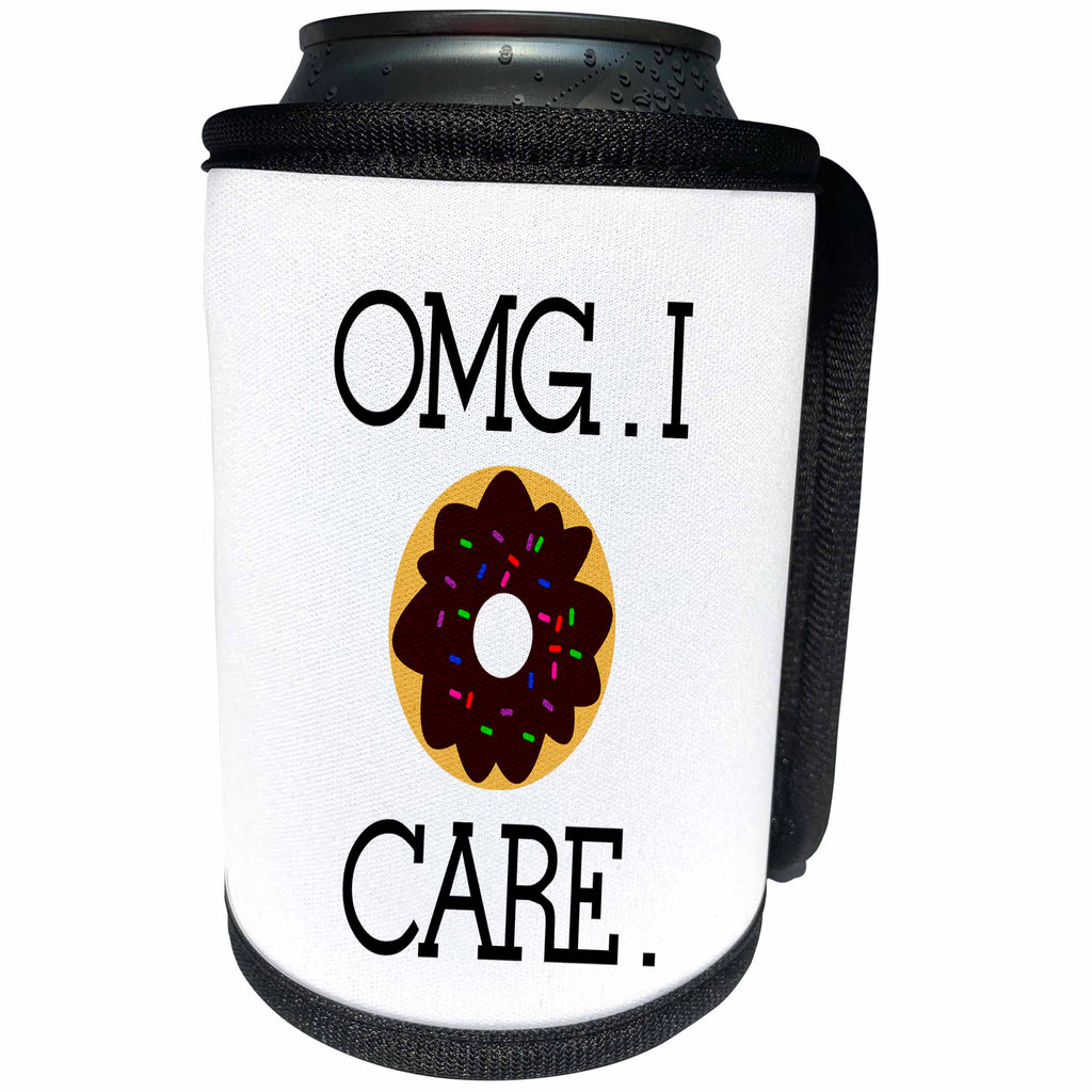 3dRose Janna Salak Designs Humor - OMG I Donut Care - Can Cooler Bottle Wrap (cc_252152)