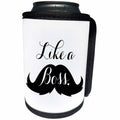3dRose Janna Salak Designs Humor - Like a Boss Mustache - Can Cooler Bottle Wrap (cc_252155)