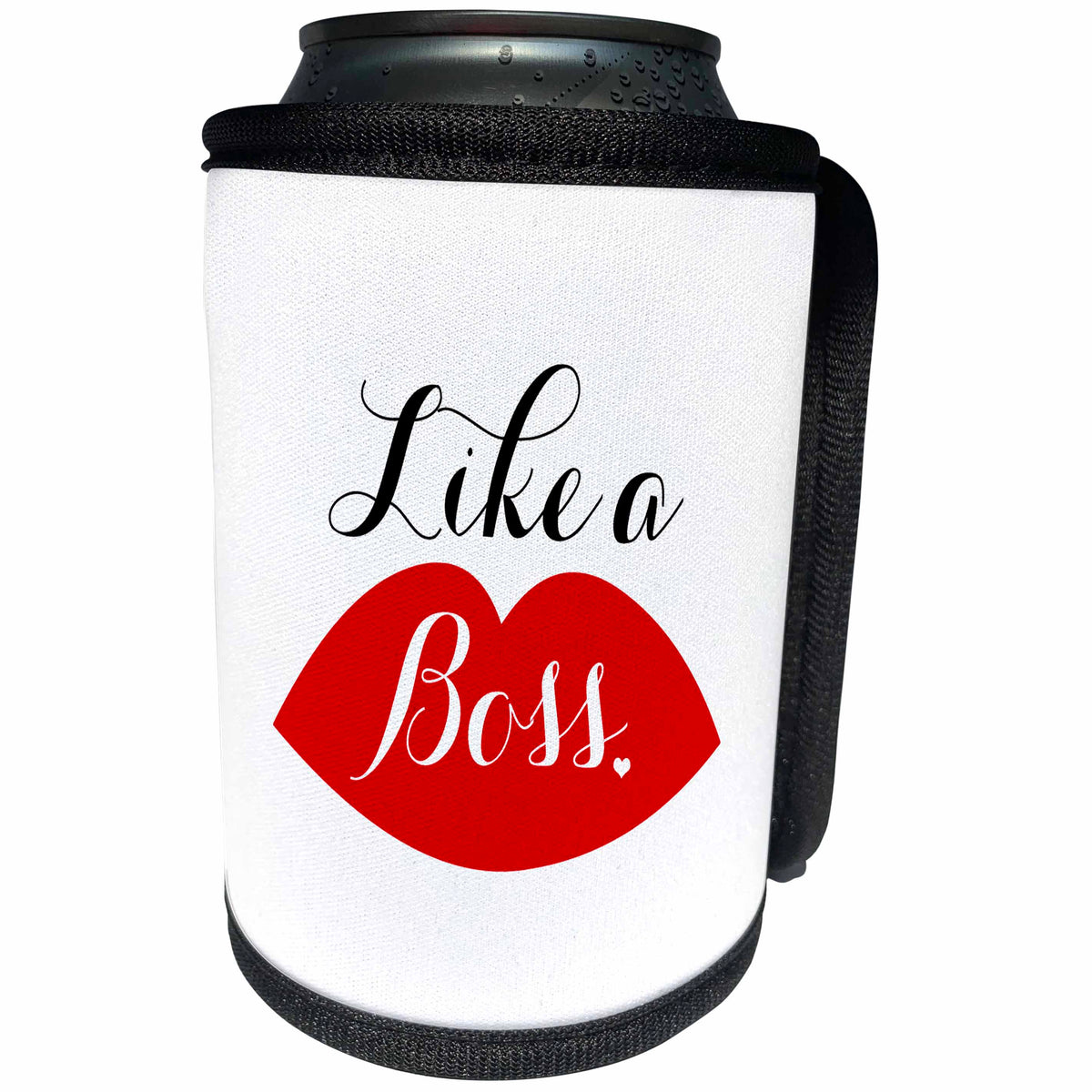3dRose Janna Salak Designs Humor - Like a Boss Lips - Can Cooler Bottle Wrap (cc_252156)