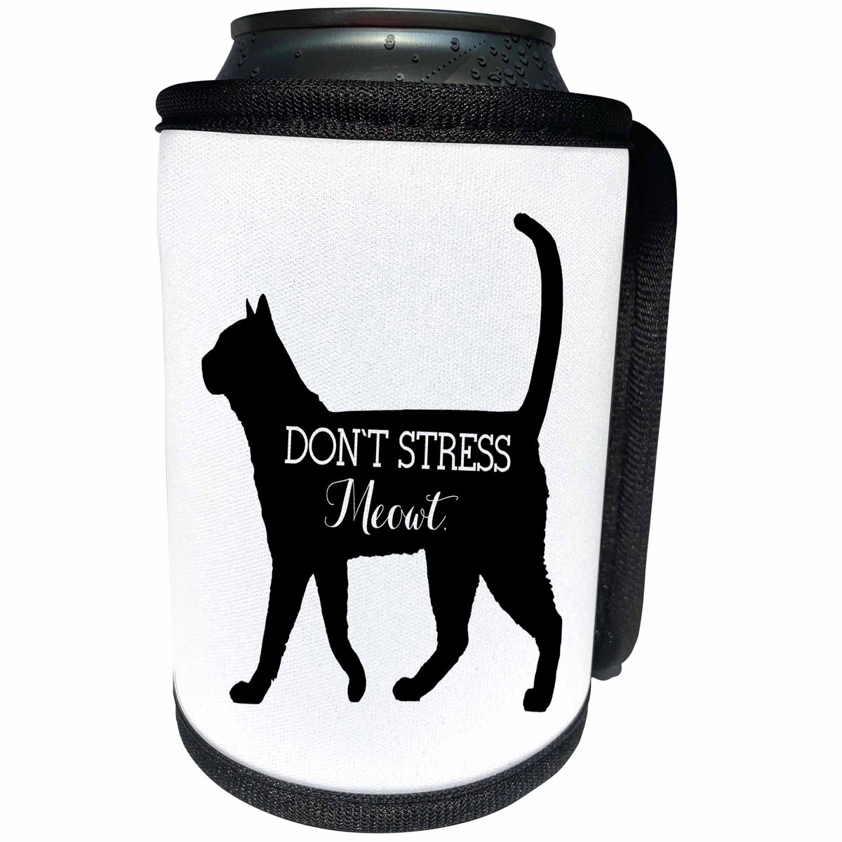 3dRose Janna Salak Designs Humor - Dont Stress Meowt - Can Cooler Bottle Wrap (cc_252157)