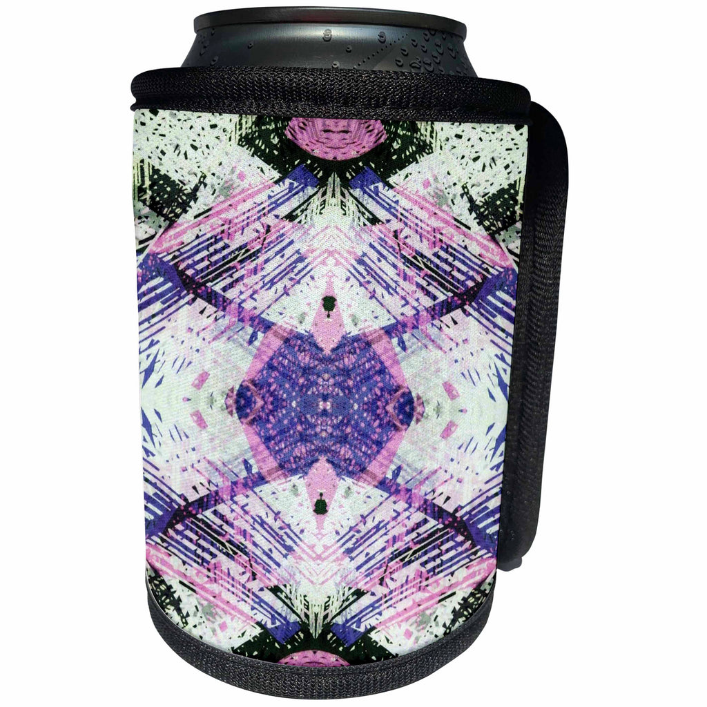 3dRose Florene Abstract Pattern - Purple Complex - Can Cooler Bottle Wrap (cc_25217)