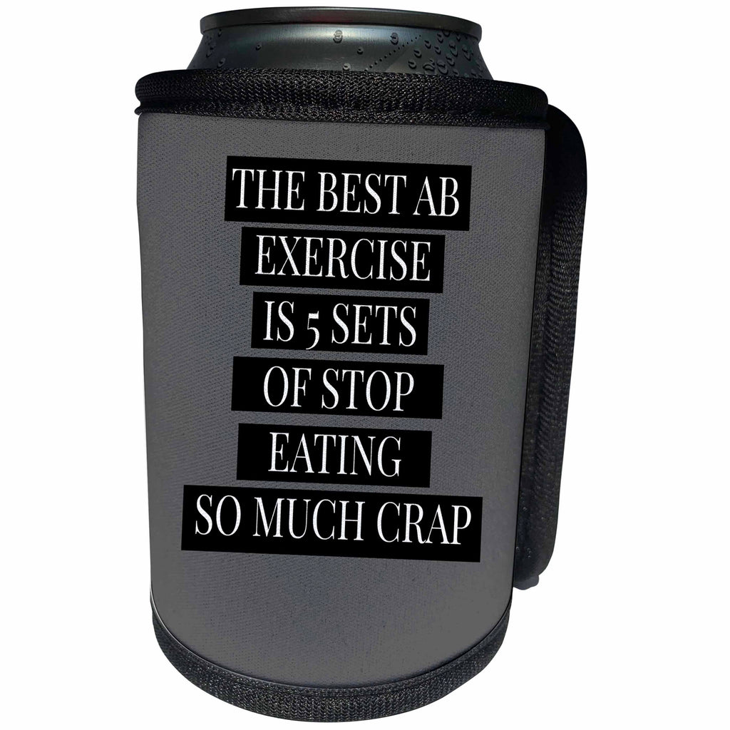 3dRose BrooklynMeme Fitness - The best ab exercise grey - Can Cooler Bottle Wrap (cc_252213)