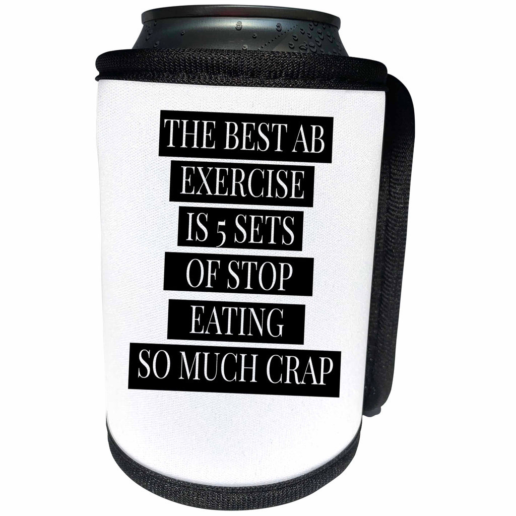 3dRose BrooklynMeme Fitness - The best ab exercise white - Can Cooler Bottle Wrap (cc_252214)