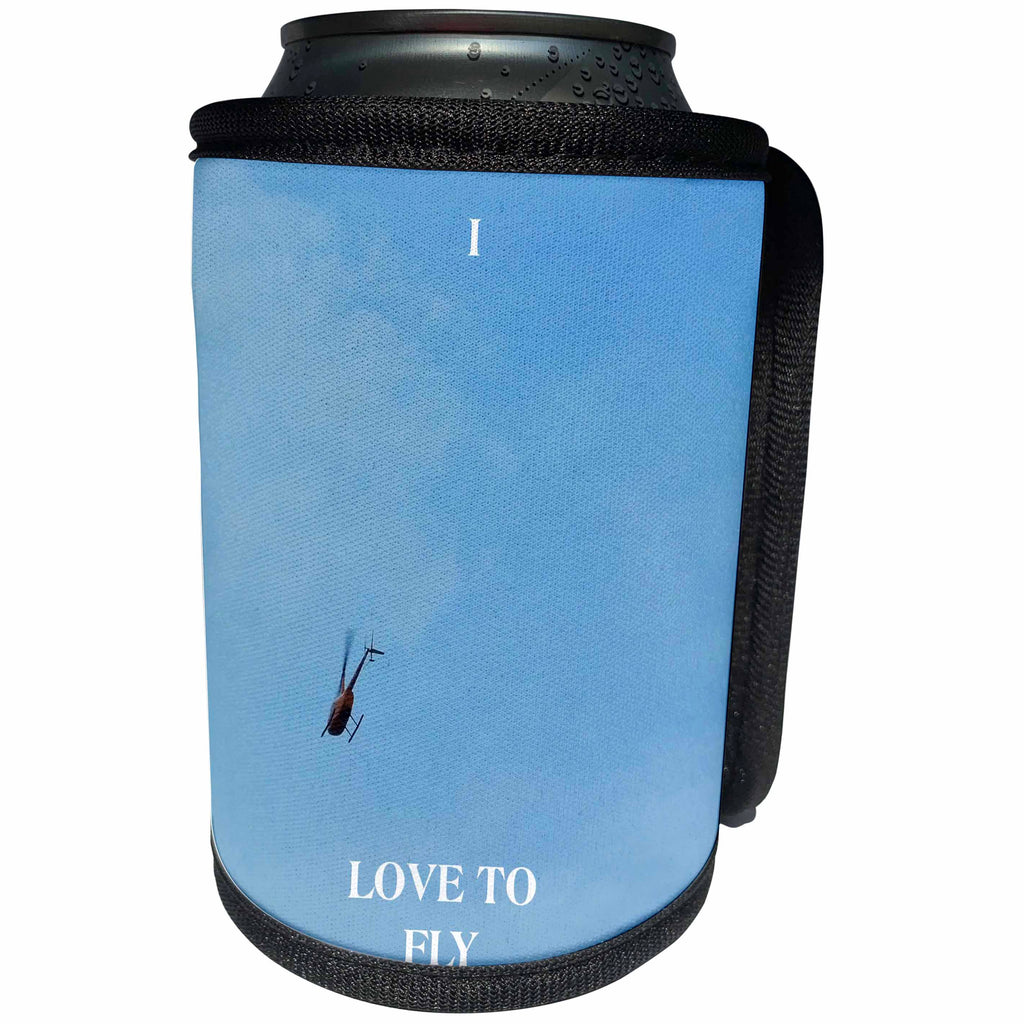 3dRose Florene Transportation - Helicopter In Flight - Can Cooler Bottle Wrap (cc_25224)