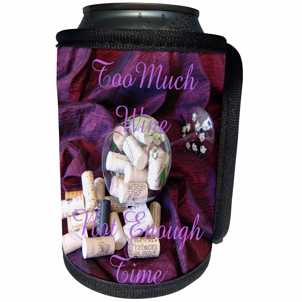 3dRose Florene Humor - Wine lovers Motto - Can Cooler Bottle Wrap (cc_25226)