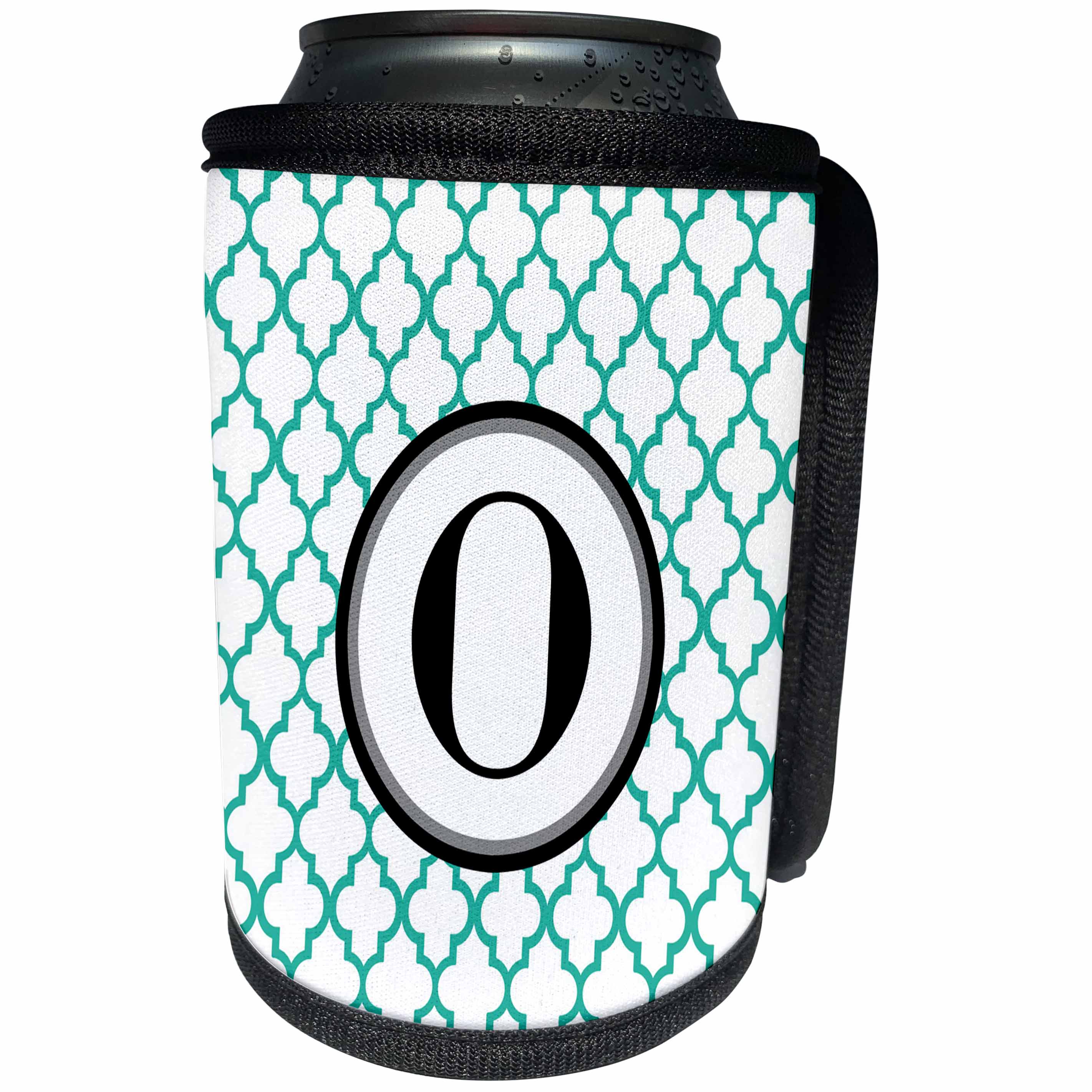 3dRose BrooklynMeme Designs - Mint green pattern monogram initial O - Can Cooler Bottle Wrap (cc_252262)