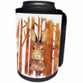 3dRose Uta Naumann Watercolor Illustration Animal - rabbit bunny animal animals wild forest tree nature wood illustration - Can Cooler Bottle Wrap (cc_252336)