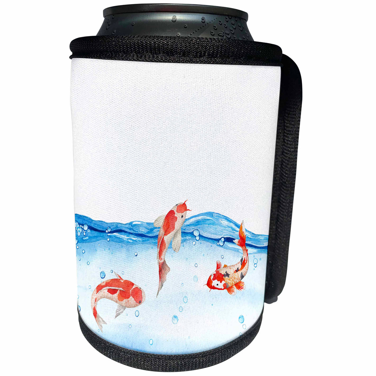 3dRose Uta Naumann Watercolor Illustration Animal - Koi fish fishes animal Asia Asian water illustration drawing - Can Cooler Bottle Wrap (cc_252342)