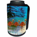 3dRose Uta Naumann Watercolor Illustration Animal - flamingo flamingos bird birds animal animals wild nature illustration - Can Cooler Bottle Wrap (cc_252343)