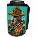 3dRose Light, Tiki, funny, cartoon, tropical, Illustration - Tiki guy hanging out at a Tiki bar - Can Cooler Bottle Wrap (cc_252467)