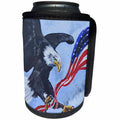 3dRose Melissa A. Torres Art Patriotic Art - Image of eagle flying tangled with US flag - Can Cooler Bottle Wrap (cc_252485)