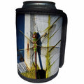 3dRose WhiteOaks Photography and Artwork - Insects - Dragonfly2 is a photo of a dragonfly against wood with green moss - Can Cooler Bottle Wrap (cc_252491)