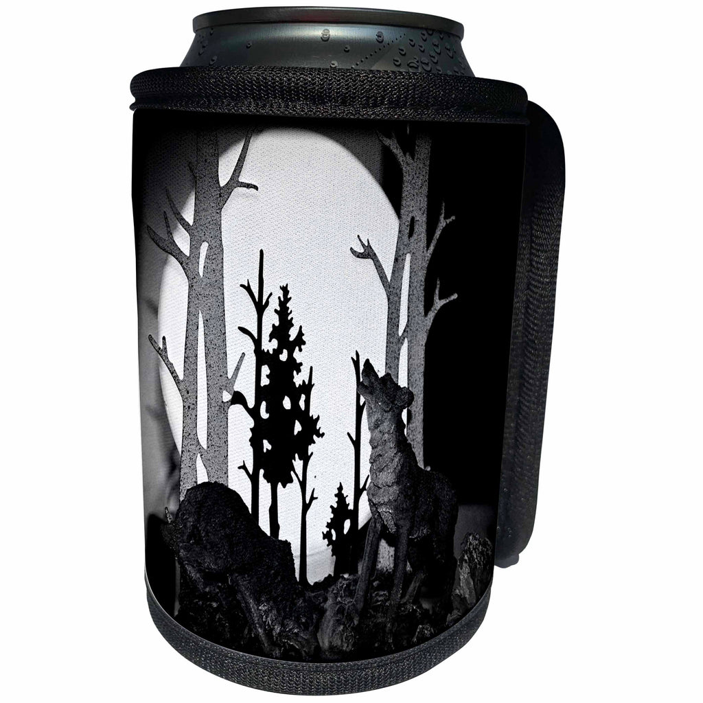 3dRose WhiteOaks Photography and Artwork - Native American - Wolfs Moon is a photo I took of a scene and added special effects - Can Cooler Bottle Wrap (cc_252515)