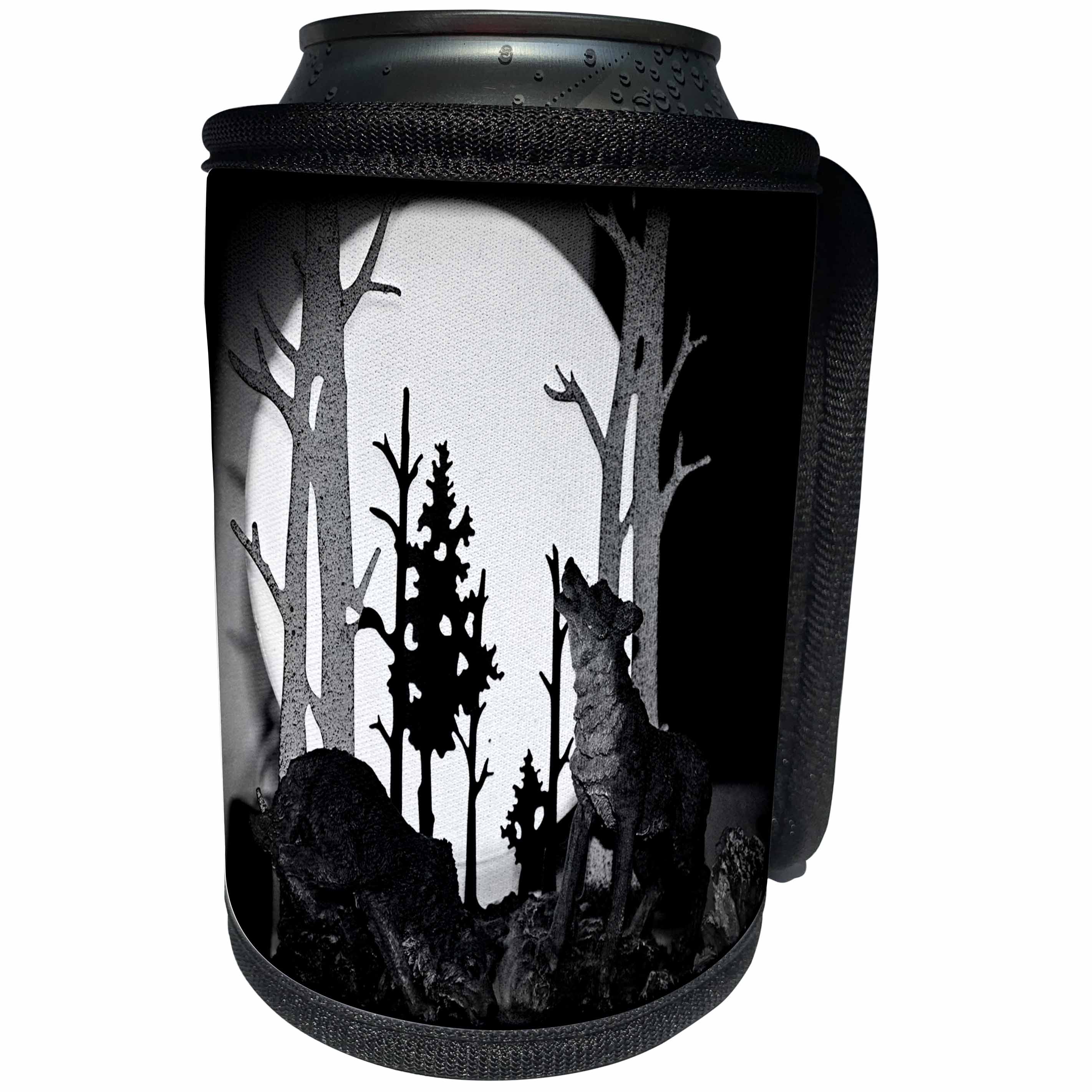 3dRose WhiteOaks Photography and Artwork - Native American - Wolfs Moon is a photo I took of a scene and added special effects - Can Cooler Bottle Wrap (cc_252515)