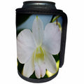 3dRose WhiteOaks Photography and Artwork - Orchid Flowers - White Orchids Blush is a beautiful white orchid with a touch of pink - Can Cooler Bottle Wrap (cc_252516)