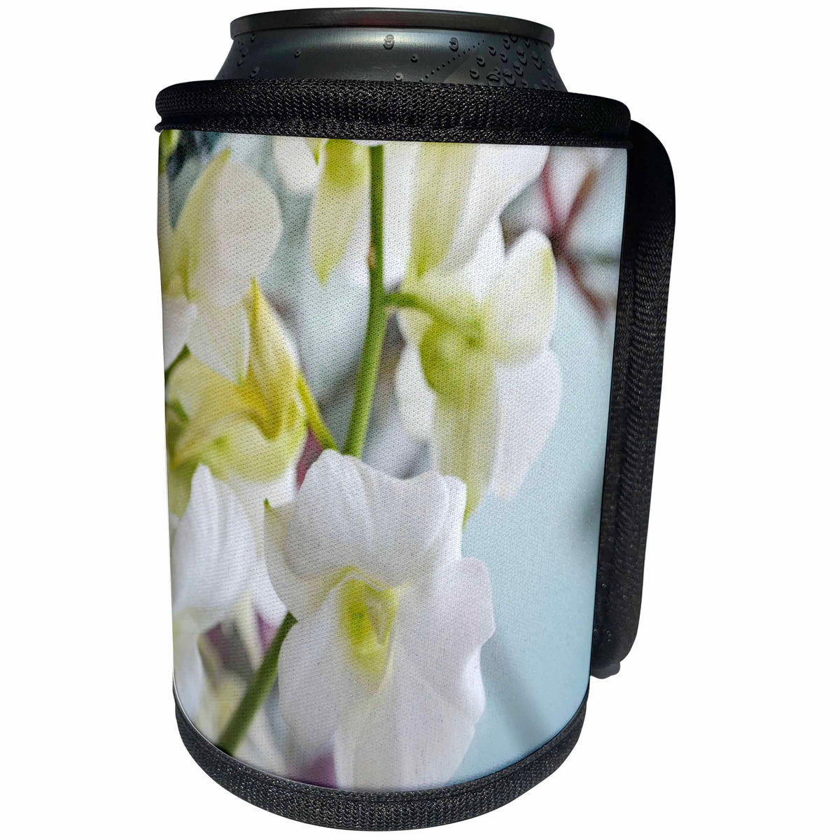 3dRose WhiteOaks Photography and Artwork - Orchid Flowers - Cluster White Orchids is a photo of a cluster of white orchids - Can Cooler Bottle Wrap (cc_252520)