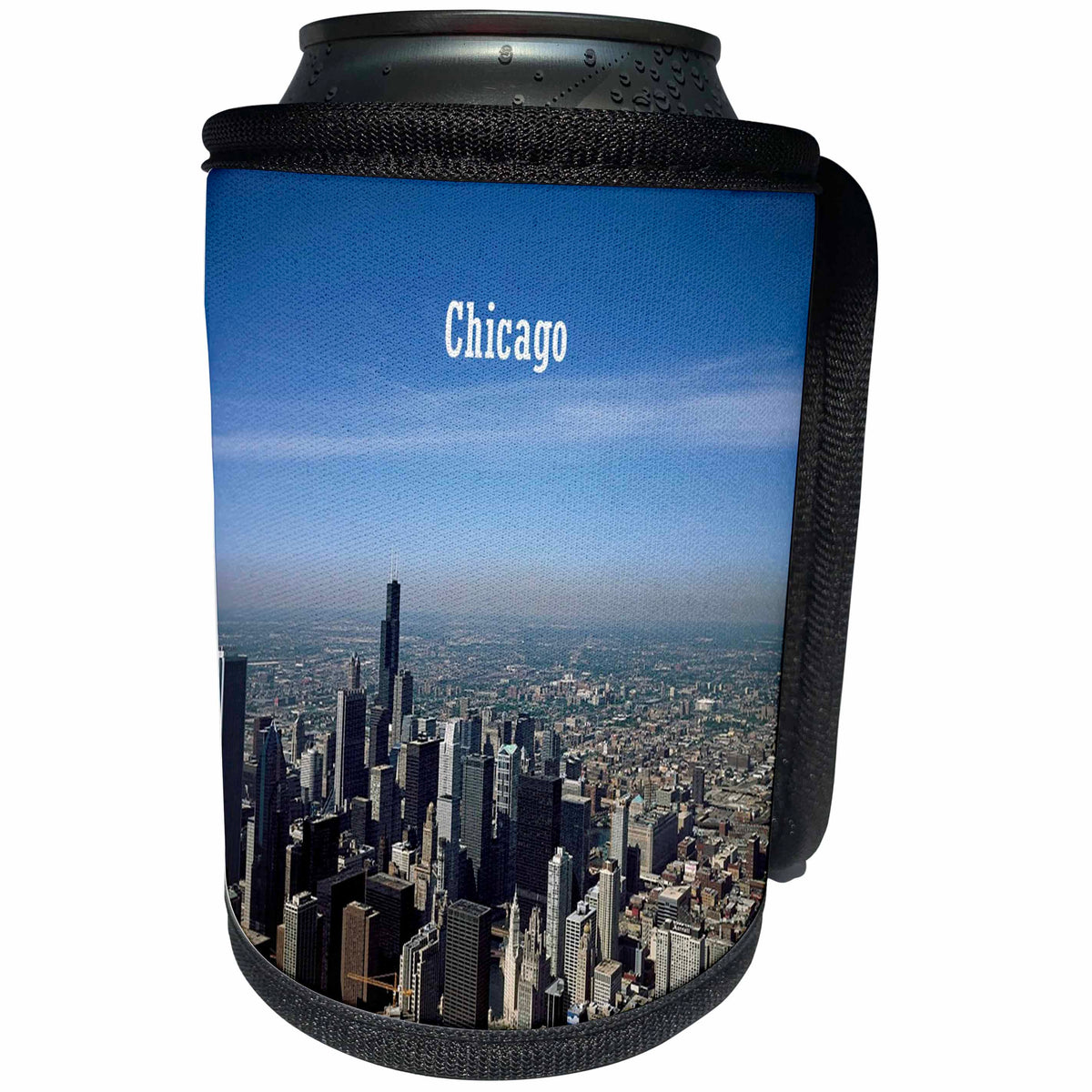 3dRose Florene America The Beautiful - Image of Chicago Skyline Downtown - Can Cooler Bottle Wrap (cc_252549)