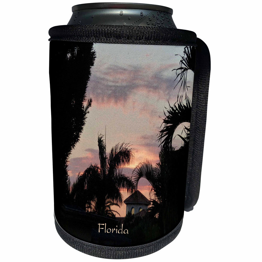 3dRose Florene Florida - Image of Sunset At Ft Myers Beach Florida - Can Cooler Bottle Wrap (cc_252550)