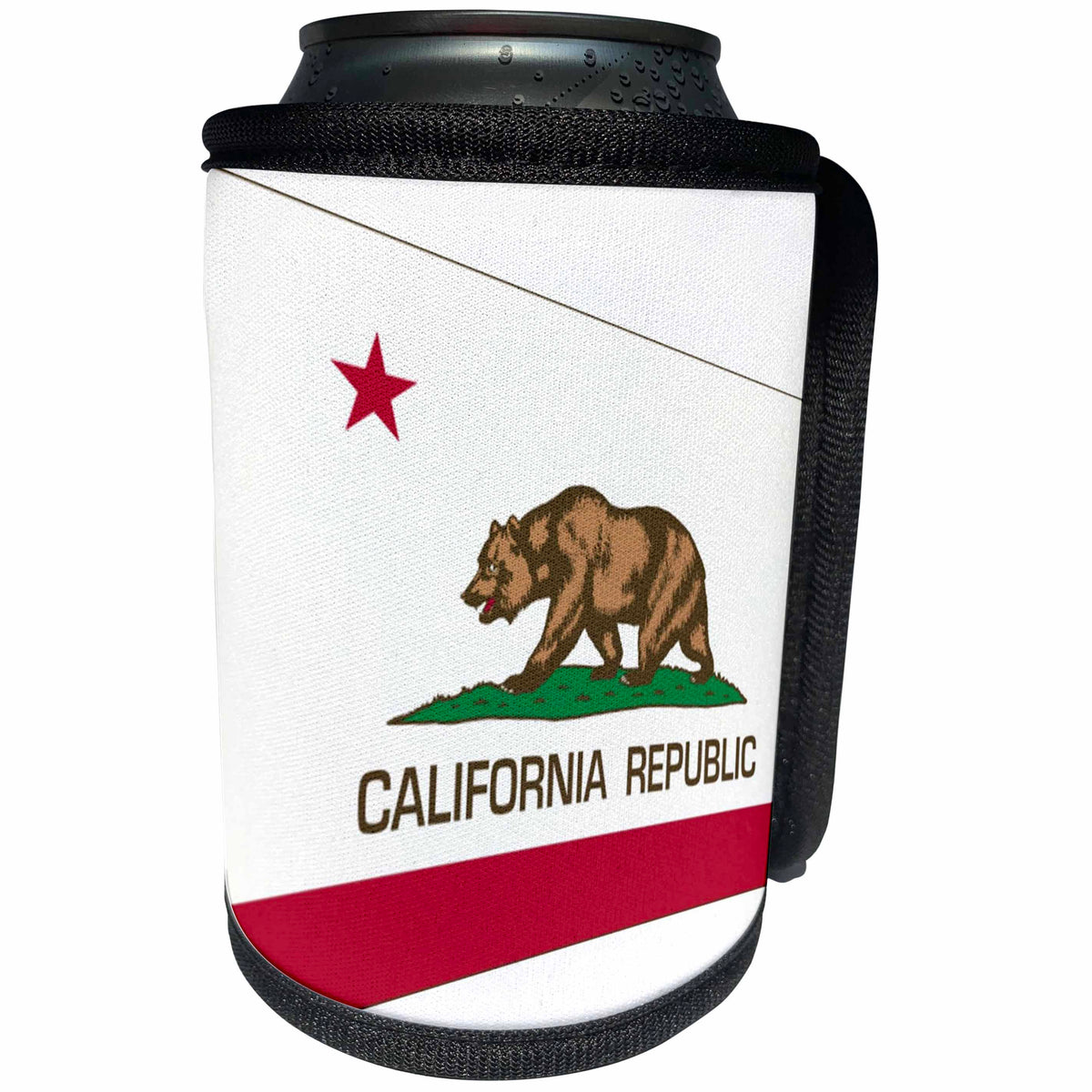 3dRose Florene Flags Of States Unique - Image of California Flag In Contemporary Design - Can Cooler Bottle Wrap (cc_252551)