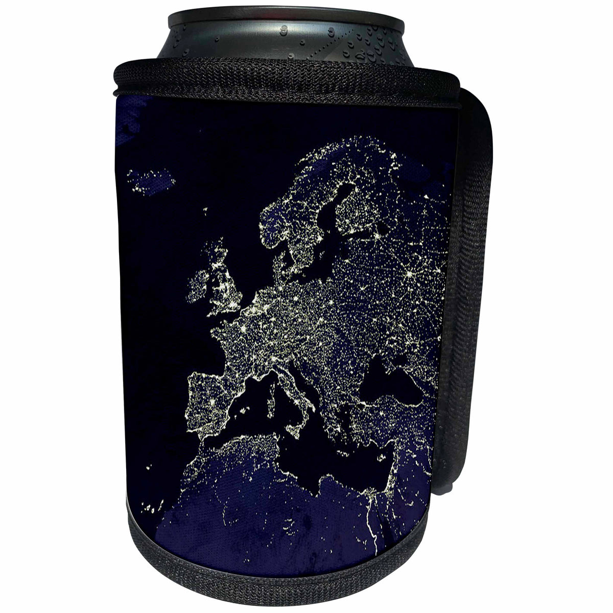 3dRose Florene Maps In Exotic Outline - Image of Satellite View Of Night Tim Over Europe - Can Cooler Bottle Wrap (cc_252555)