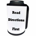 3dRose Florene Humorous Instructions - Image of Funny Sign Says Read Directions First - Can Cooler Bottle Wrap (cc_252566)