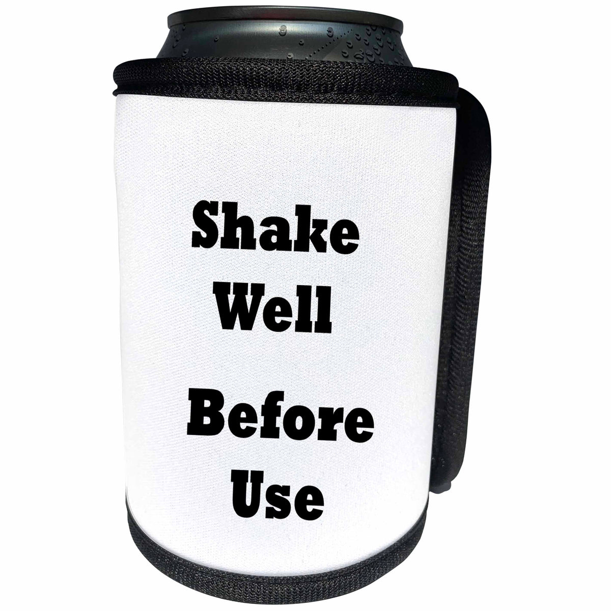 3dRose Florene Humorous Instructions - Image of Funny Sign Says Shake Well Before Use - Can Cooler Bottle Wrap (cc_252567)