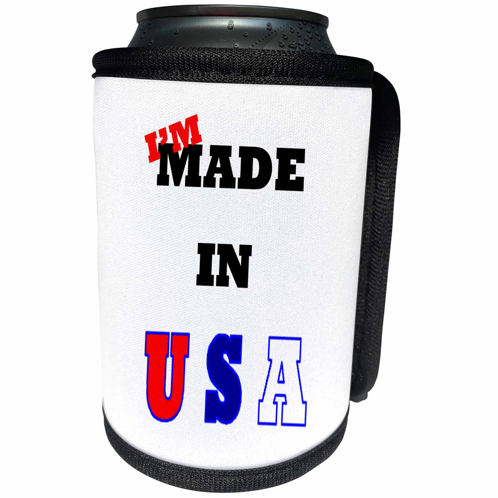 3dRose Florene Humor - Image of Sign Says Im Made in USA - Can Cooler Bottle Wrap (cc_252596)