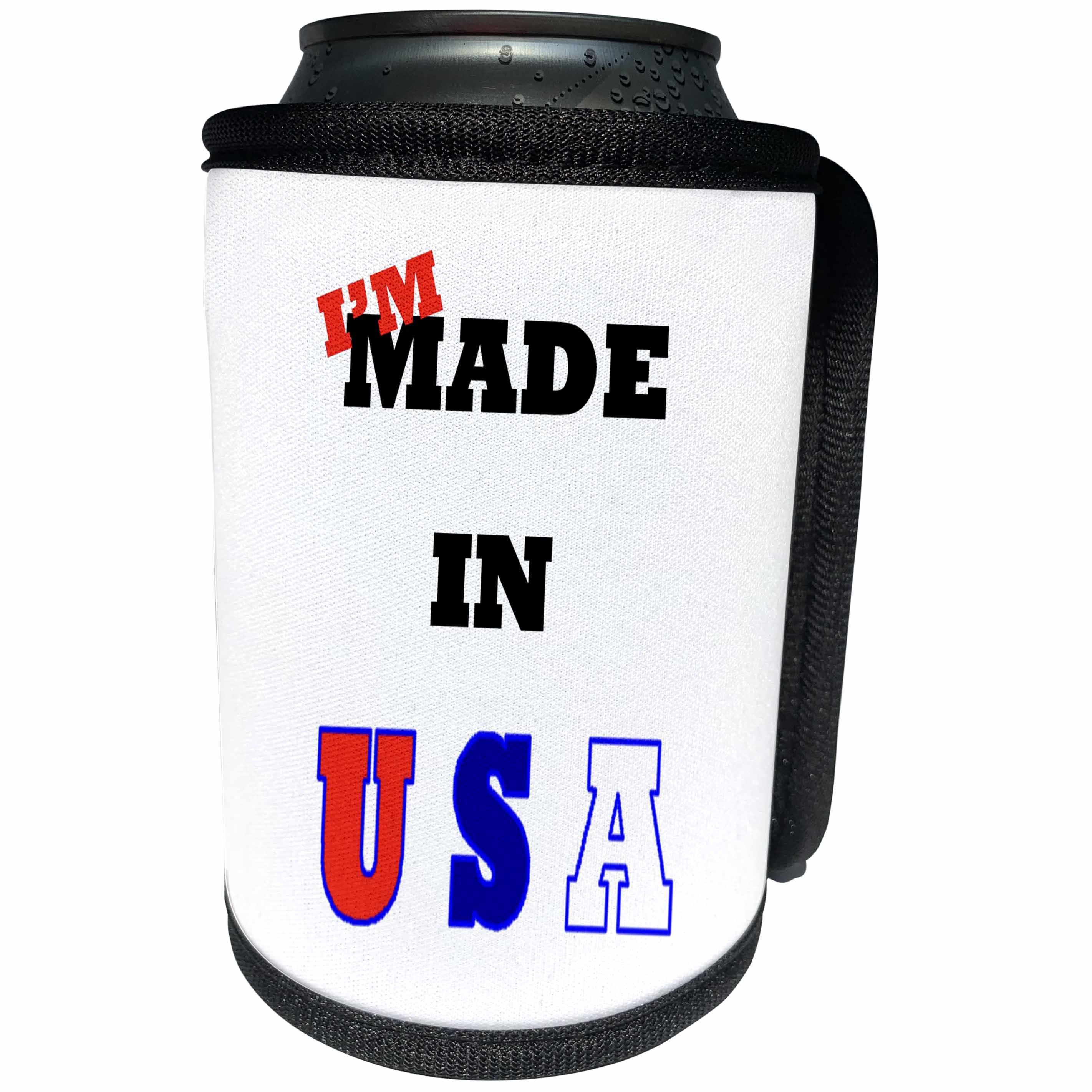 3dRose Florene Humor - Image of Sign Says Im Made in USA - Can Cooler Bottle Wrap (cc_252596)