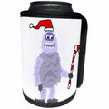 3dRose All Smiles Art Holidays - Funny Cute Christmas Abominable Snowman in Santa Hat - Can Cooler Bottle Wrap (cc_252600)