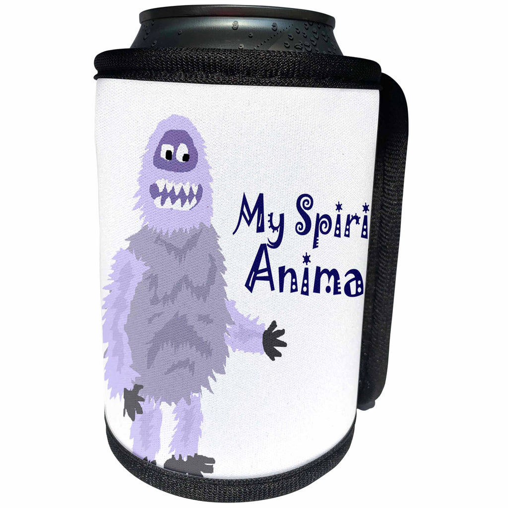 3dRose All Smiles Art Funny - Funny Abominable Snowman is My Sprit Animal - Can Cooler Bottle Wrap (cc_252607)