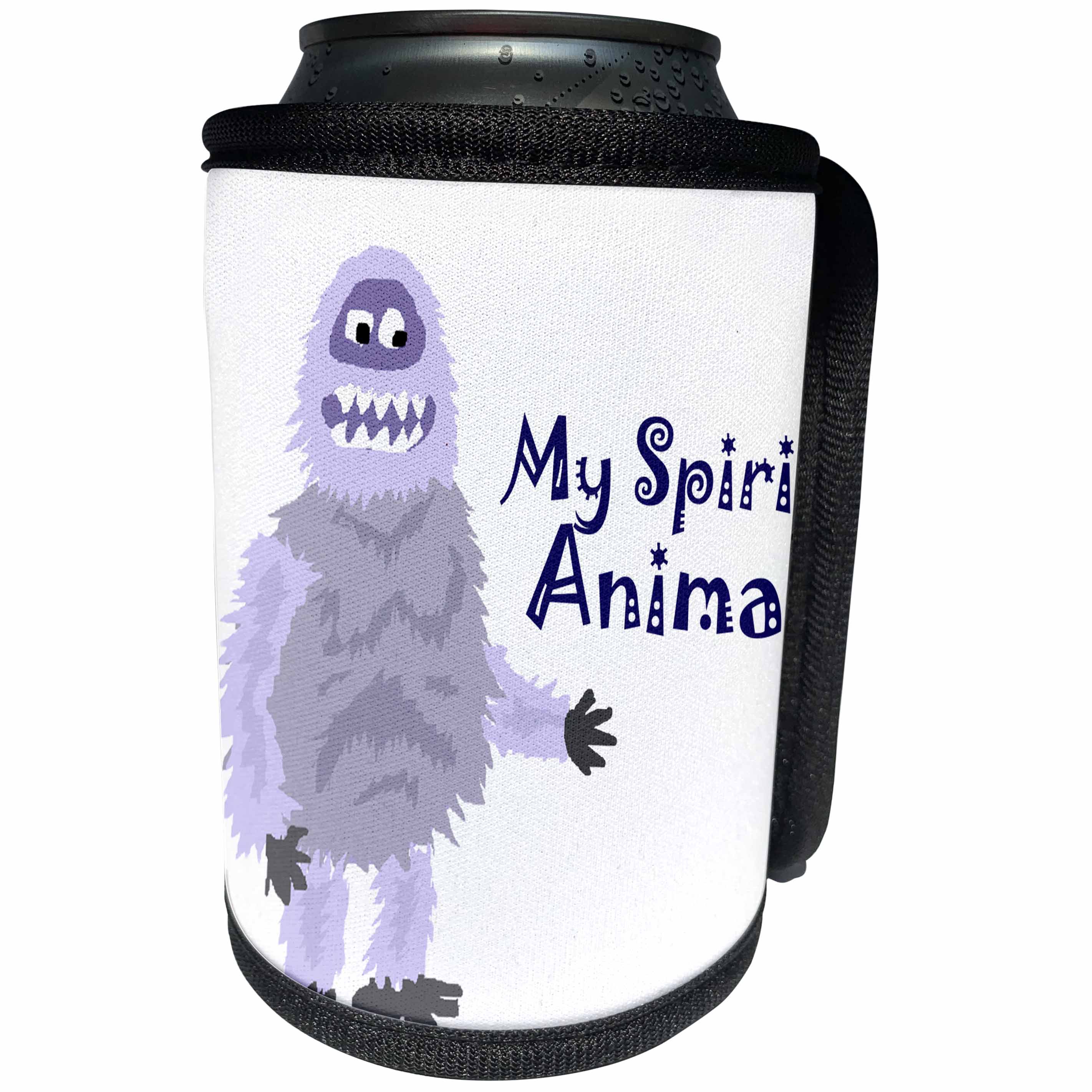 3dRose All Smiles Art Funny - Funny Abominable Snowman is My Sprit Animal - Can Cooler Bottle Wrap (cc_252607)