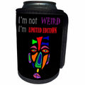 3dRose All Smiles Art Funny - Cool Fun Abstract Face says Im not weird Im limited edition - Can Cooler Bottle Wrap (cc_252610)