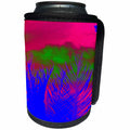 3dRose Florene Neon Art - Image of Neon Blue Palm With Neon Fuchsia Sky - Can Cooler Bottle Wrap (cc_252622)