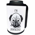3dRose Florene Humor II - Image of Funny Dog Face Says Im Innocent - Can Cooler Bottle Wrap (cc_252624)