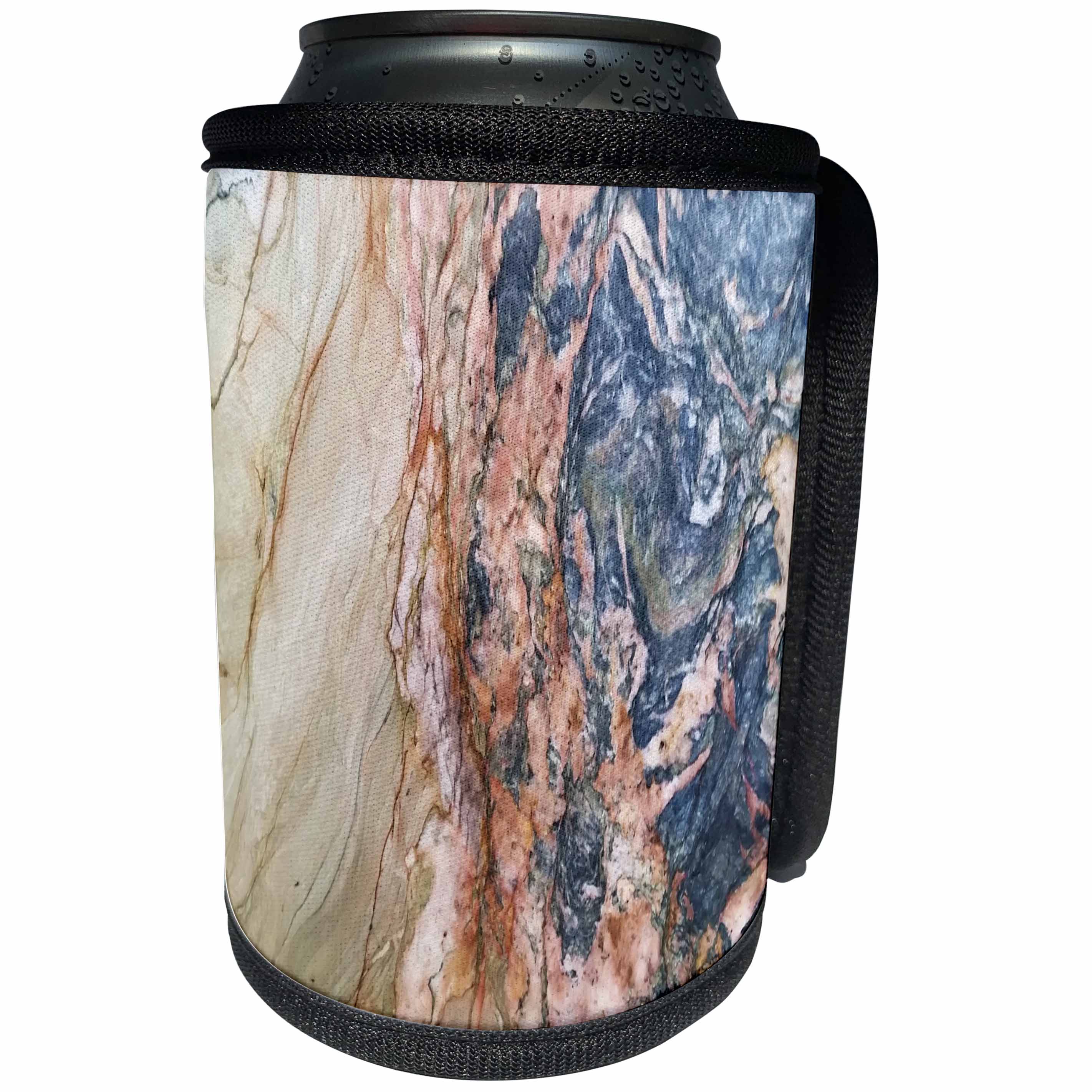 3dRose Florene Granite And Marble Abstracts - Image of Blue Multi Color Granite - Can Cooler Bottle Wrap (cc_252636)