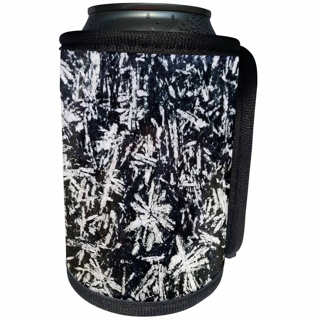 3dRose Florene Granite And Marble Abstracts - Image of Black And White Stick Granite - Can Cooler Bottle Wrap (cc_252640)