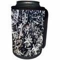3dRose Florene Granite And Marble Abstracts - Image of Black And White Stick Granite - Can Cooler Bottle Wrap (cc_252640)