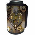 3dRose Heike Köhnen Design Steampunk - Steampunk awesome motorcycle with clocks and gears - Can Cooler Bottle Wrap (cc_252734)