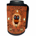 3dRose Heike Köhnen Design Steampunk - Steampunk, cute owl with clocks and gears - Can Cooler Bottle Wrap (cc_252738)