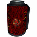 3dRose Heike Köhnen Design Fantasy - The dragon in red and gold - Can Cooler Bottle Wrap (cc_252748)