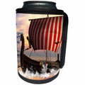 3dRose Heike Köhnen Design Sea Life - The Viking long ship in the sunset - Can Cooler Bottle Wrap (cc_252752)