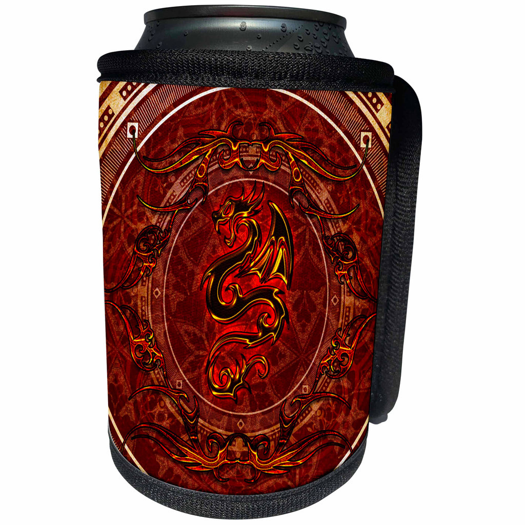 3dRose Heike Köhnen Design Fantasy - Amazing dragon made of tribal - Can Cooler Bottle Wrap (cc_252764)