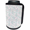 3dRose Anne Marie Baugh - Watercolor - Pretty Pink and Green Leafy and Floral Watercolor Pattern - Can Cooler Bottle Wrap (cc_252775)