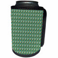 3dRose Anne Marie Baugh - Geometric - Green and Yellow Overlapping Diamond Shapes Pattern - Can Cooler Bottle Wrap (cc_252778)