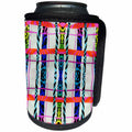 3dRose Florene Abstract Pattern - Plaid Confusion - Can Cooler Bottle Wrap (cc_25279)