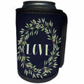3dRose Anne Marie Baugh - Watercolor - Pretty Watercolor Leafy Wreath With Love In The Middle - Can Cooler Bottle Wrap (cc_252802)