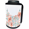 3dRose Anne Marie Baugh - Watercolor - Pretty Watercolor Peach, Green, and Gray Pansy Flowers and Leaves - Can Cooler Bottle Wrap (cc_252805)