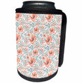 3dRose Anne Marie Baugh - Watercolor - Pretty Peach and Green Small Pansy Flower Pattern - Can Cooler Bottle Wrap (cc_252811)