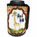 3dRose Anne Marie Baugh - Quotes - Cute Watercolor Tribal Giraffe Print With Stand Tall - Can Cooler Bottle Wrap (cc_252814)