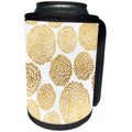 3dRose Anne Marie Baugh - Flowers - Gold and White Mums Flowers Pattern - Can Cooler Bottle Wrap (cc_252829)